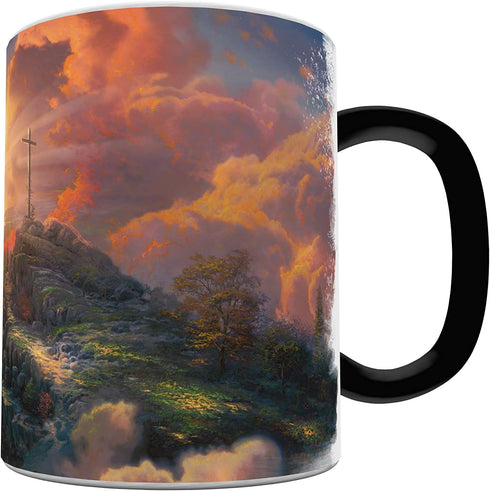 Morphing Mugs Thomas Kinkade - The Cross - One 11 oz Color Changing Heat Sensitive Ceramic Mug – Image Revealed When HOT Liquid Is Added!...