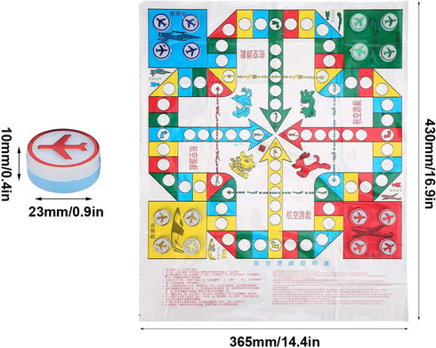 Flight Chess, Portable Board Game Aeroplane Chess Flying Chess Flight Game Set with Oval Box Chess and Leisure Sports Supplies Chinese Flying Ches...