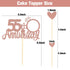 Sumerk 55th Anniversary Cake Topper,13PCS Rose Gold Glitter Cake Toppers Cake Decorations Set for 55th Wedding Anniversary Celebration Party...