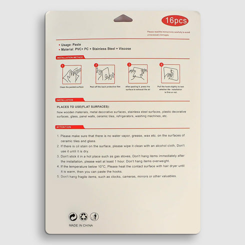 CGBE Adhesive Hooks Heavy Duty Sticky Hooks for Hanging 11 lbs (Max) Seamless Transparent Adhesive Hooks Wall Hangers Without Nails for Hanging Ke...