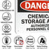 SmartSign - U9-1214-NA_7x10 "Danger - Chemical Storage Area, Authorized Personnel Only" Sign | 7" x 10" Aluminum Black/Red on White...
