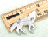 Alilang Silver Tone Abalone Multi Colored Stone Iridescent Wolf Coyote Brooch Pin...