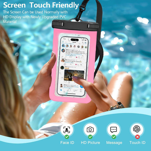 Waterproof Phone Pouch IPX8 Universal Waterproof Case Dry Bag Phone Protector for iPhone 15 14 13 12 11 Pro Max Plus XS XR X 8 Galaxy S23 S22 S21 ...