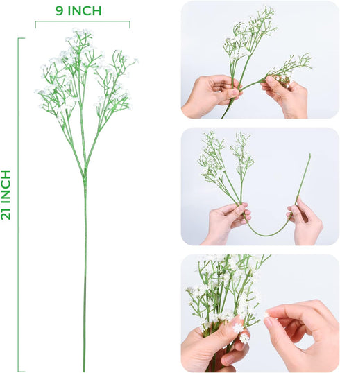 Babys Breath Artificial Flowers,12 Pcs Gypsophila Real Touch Flowers for Wedding Party Home Garden Decoration...