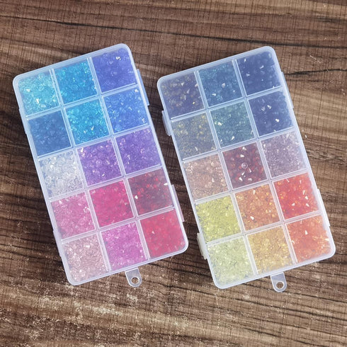 INSPIRELLE 2400 Pieces 6mm Bicone Beads 30 Colors Faceted Acrylic Beads Plastic Spacers Beads for Jewelry Making and Crafting...