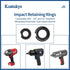 5 Sets 3/8" and 5 Sets 1/2" Impact Retaining Ring Wrench Socket Clip with O-Ring Fits Replacement Milwaukee/Pneumatic Type Impact Wrench Square Dr...