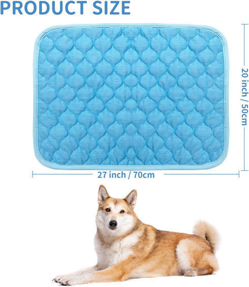 Dog Cooling Mat,Non-Toxic Cooling Pad & Easy Clean,Foldable Pet Cooling Mat,Portable Pet Cooling Mat for Outdoor, Materials Safe, Easy Carry (Blue...