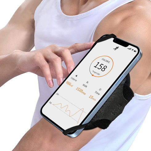 Armband Phone Holder 360° Rotation & Detachable, Compatible with iPhone 15/14/13/12/Pro/Pro ect., Samsung, and More Fits 4.7''-7.5'' Phones Ideal ...