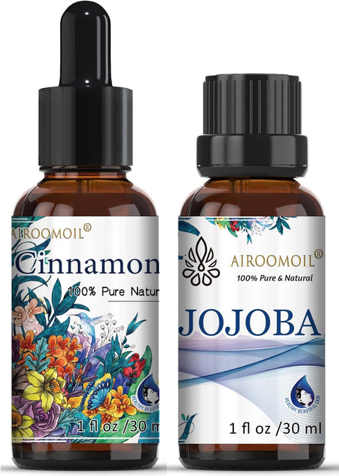 30+30ml Travel Size Pure Cinnamon Jojoba Essential Oil Set Diffuser Aromatherapy Spiced Fall Candle Making Home Fragrance Scents Holiday Christmas...