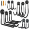 Garage Hooks 10 Pack, Heavy Duty Steel Tool Wall Storage Gear Hooks with Anti-Slip Coating, Wall Mount Holder for Bike, Ladder and Garden Tools (M...