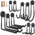 Garage Hooks 10 Pack, Heavy Duty Steel Tool Wall Storage Gear Hooks with Anti-Slip Coating, Wall Mount Holder for Bike, Ladder and Garden Tools (M...