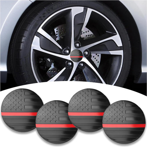 4PCS American Flag Car Wheel Center Caps,Wheel Hub Caps Sticker Compatible with 56mm/2.2 Inch Wheel Hub Caps,Automotive Exterior Accessories Cente...