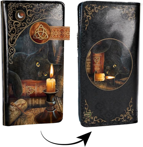 Nemesis Now Lisa Parker Witching Hour Cat Purse, 18.5cm, Embossed Design, Stylish and Spacious Wallet for Women...