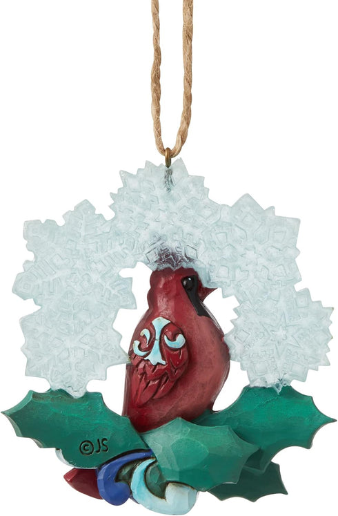 Enesco Jim Shore Heartwood Creek Winter Wonderland Cardinal with Snowflake Hanging Ornament, 3.66 Inch, Multicolor...