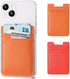 2Pack Phone Wallet,Leather Phone Card Holder Adhesive Stick On Credit Card Pocket for Back of Phone Case iPhone and Android-Orange,Red...