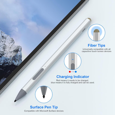 Surface Pen Windows Stylus for Microsoft – Surface Pro 11/10/9/8/7 Pen Compatible with Surface Pro/Book/Laptop/Go/Studio, with Palm Rejection and ...