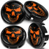 Biomar Labs 4 x Universal Wheel Centre Alloy Hub Center Caps Compatible with VW 3B7601171 / 6U7601171 Toxic Orange Black CV 58...