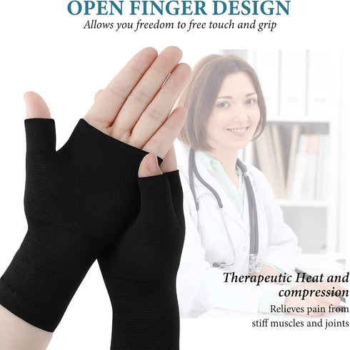 4 Pieces Unisex Wrist Thumb Support Sleeve Fingerless Wrist Gloves Compression Arthritis Gloves Sports Wrist Support Brace for Fatigue Sports Typi...
