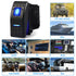 Waterproof Marine Boat Rocker Switch Toggle 12V 24V, 5 Pin SPST ON-Off Switch 12V/20A 24V/10A Blue LED Light, with Jumper Wires Set for Car Marine...