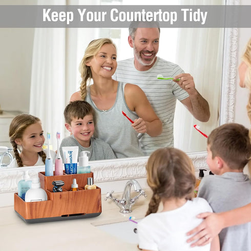 Electric Toothbrush Holder for Bathroom, Plastic Bathroom Countertop Organizer Compartment, Vanity Organizer Tray, Countertop Organizer Box, Kids ...