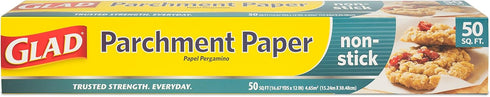 Glad Parchment Paper for Baking | Rolled Parchment Paper for Baking and Food Storage | 50 Square Feet White Parchment Baking Paper from Glad for E...
