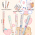 24 Pcs Cute Cow Pens Retractable Gel Pens Kawaii Bear Pens for Aesthetic Office and School Supplies...