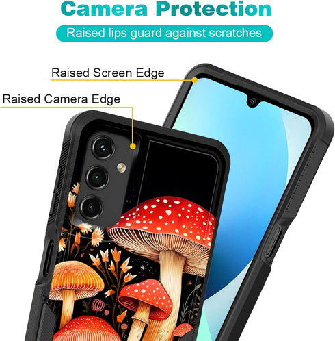 for Galaxy A14 5G Case,Dual Layer Hybrid Heavy Duty Rugged Shockproof Hard PC +Soft Silicone Protective Case for Samsung Galaxy A14 5G,Mushrooms F...
