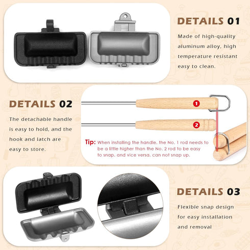 4w1h Sandwich Maker, Breakfast Sandwich Maker, Hot Dog Toaster, Grilled Cheese Maker Nonstick Sandwich Maker Flip Grill Pan for Breakfast Pancakes...
