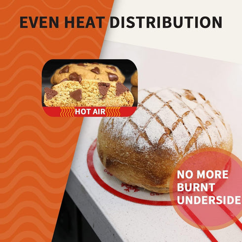 KitchenRaku Silicone Baking Mat for Dutch Oven Bread Baking-Non-Stick Silicone Mat for Baking Sheet- Long Handles for Easier Transfer for Dough -S...