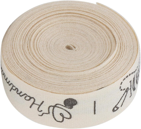 5 Yards Present Cotton Ribbon, 1.5cm Width Cotton Hand Made Fonts Ribbon Gift Present Package Supply Clothing Label for Craft Gift Wrapping Hair B...