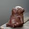 Slowtee Handcrafted Purple Clay Chinese Kung Fu Tea Accessories Pet Small Lazy Dog, Zisha Tea Pet Meditative Dog Ornaments, Lazy Sleepy Puppy Scul...