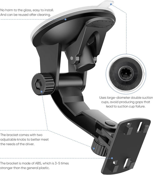 Backup Camera Monitor Mount,(4.3/5 in)PixelMan Upgraded Version Windshield Mount for Backup Camera Monitor,Vehicle Rear View Camera Monitor Suctio...