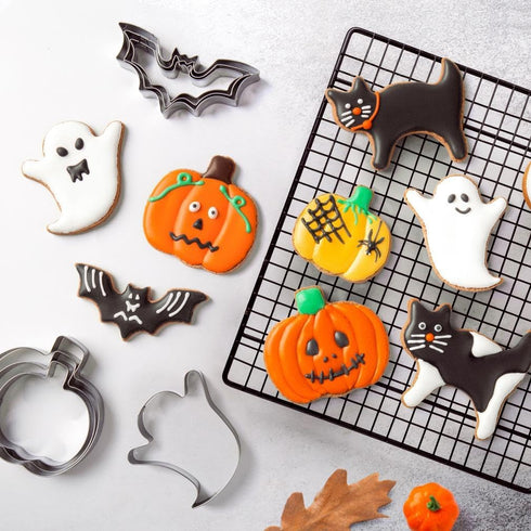 Halloween Cookie Cutters Set - 12 Pieces Stainless Steel Halloween Cookie Cutters Shape,Pumpkin, Ghost, Bat and Cat Cookie Cutter Shapes for Hallo...