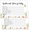 Giftideaworkshop 50 Woodland Baby Shower Wishes and Advice for The Mom-to-Be? Baby Advice Cards for Baby Shower Game?4X6 inch....
