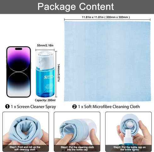 Car Screen Cleaner Spray, walrfid TV Computer Laptop Touchscreen Mist Cleaning Kit Wipe for CD Disc DVD VCD, Electronic Cell Phone iPad iPhone Mac...