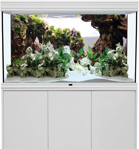 AWERT 36x24 inches Viewing Stone Fish Tank Background Aquatic Plant River Bed & Lake Aquarium Background Seaweed Aquarium Vinyl Background...