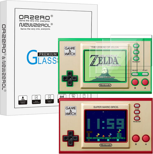 Orzero (4 Pack) Tempered Glass Screen Protector Compatible for GAME & Watch The Legend of Zelda/Super Mario Bros, Protector De Pantalla 9 Hardness...