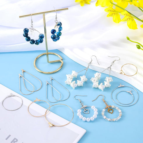 OIIKI 700pcs Hypoallergenic Earring Making Kit, Gold/Silver Plated Earring Hooks, Earring Beading Hoop, Clear Rubber Earring Backs, Jump Rings for...