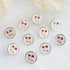 10 Pieces Resin Buttons Silvery Round Shape Enamel White Crystal Button Embed Red Cherry Pattern for Jewelry Making Wedding Bouquet Decorations (1...