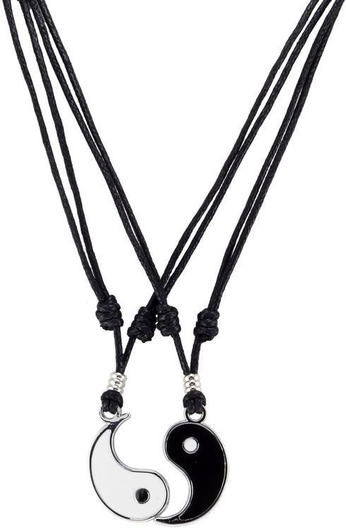 BlueRica Yin and Yang (Couple) Set on Adjustable Cord Necklaces...