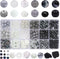 1018pcs Beads for Jewelry Making 8mm Glass Beads Black White Color Round Loose Spacer Beads for DIY Craft Bracelet Necklace Earring...