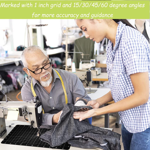 Jonnick Improved Version Quilting Slider Mat with Tacky Back - Free Motion Quilting Accessories-Grid Marked Make Sewing Easier (Black, 11.8"X7.87"...