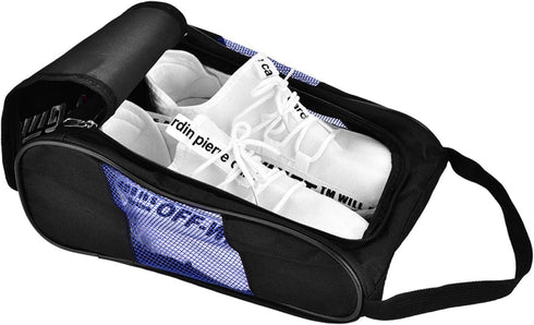 Sports Shoe Bag,Portable Breathable Shoes Bag Light and Nylon Shoes Case Pocket Pouch Storage Sports Accessory(Black blue)...