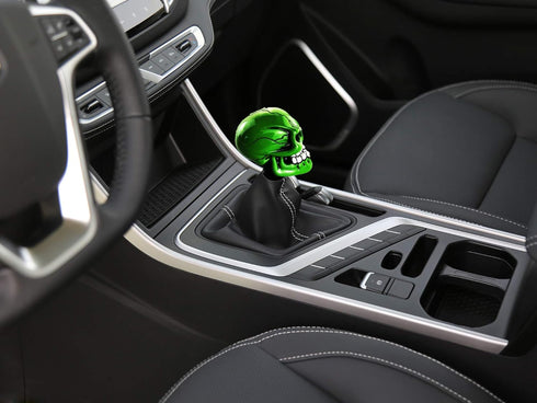 Abfer Shifter Gear Knobs Green Skull Shift Knob Cool Car Gear Shifting Lever Handle Head Replacement Fit Most Automatic Manual Vehicles...