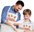2 Pack Christmas Matching Aprons for Kids and Adults - Christmas Baking Crew - White Kitchen Aprons with 2 Pockets for Cooking Baking, Cute Custom...