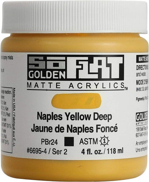 Golden SoFlat Acrylics, Naples Yellow Deep (4 fl. oz./ 118 ml Jar)...