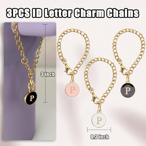 (3+3) 3PCS Straw Cover Cap 30&40 Oz Tumbler, Stanley Straw Topper Letter Straw Cover with 3PCS Letter Charm Chains Stanley Cup Accessories (Letter...