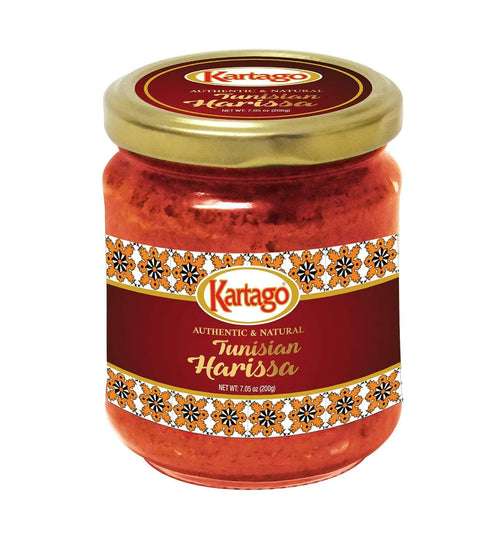 Tunisian Spicy Harissa Sauce - Smoky, Spicy Hot Chili Pepper Paste from Kartago - 7.05 Oz (Pack of 2)...