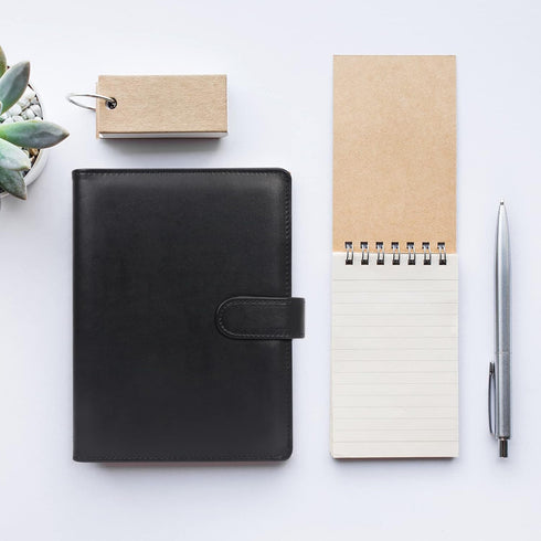 GoodSing A5 Binder, 6 Holes Loose Leaf Binder, PU Leather Budget Binder, Notebook, Ring Binder Planner A5 Folder Portfolio, Notebook Cover for A5 ...