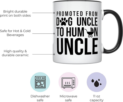 YouNique Designs Promoted To Uncle Mug, 11 Ounces, Uncle Pregnancy Announcement, Uncle Gifts, Only The Best Brothers Get Promoted To Uncle, The Be...
